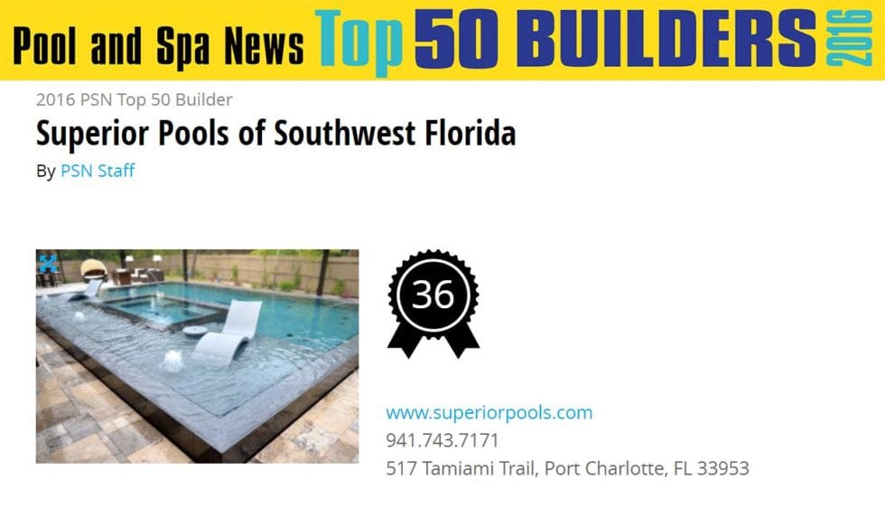 top 50 pool builders 2020